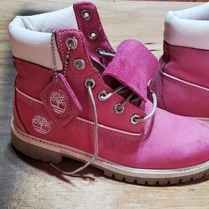 Pink Timberland boots size 4.5